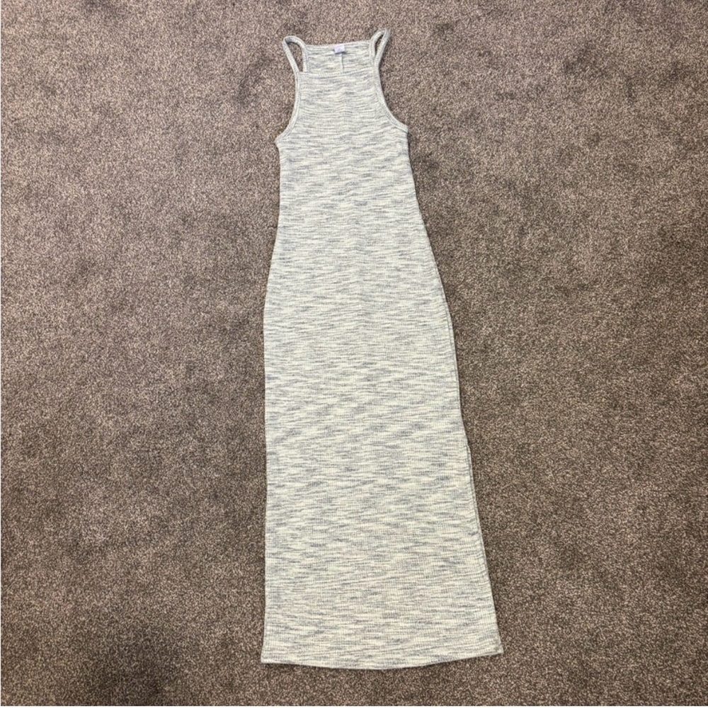 Old Navy cotton stretch midi dress size XS spacedye blue